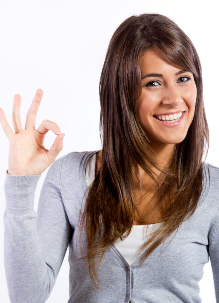 Studio Portrait of beautiful young woman posing